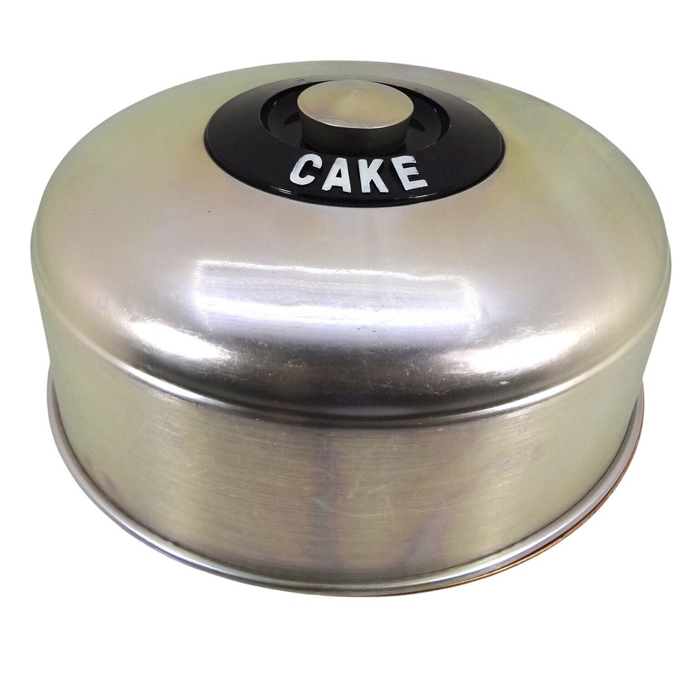 Vintage Ecco Kromex Aluminum Cake Saver and Decoware Cake Carrier Bottom 1950-60
